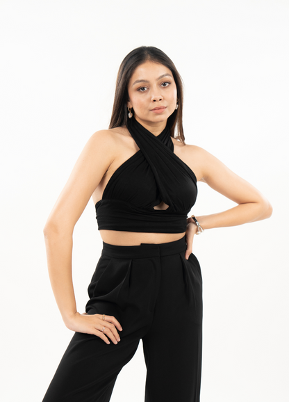 Backless Tie-Up Brami - Black